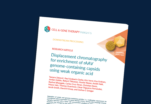 Displacement Chromatography for Enrichment of rAAV Genome-Containing Capsids using Weak Organic Acid